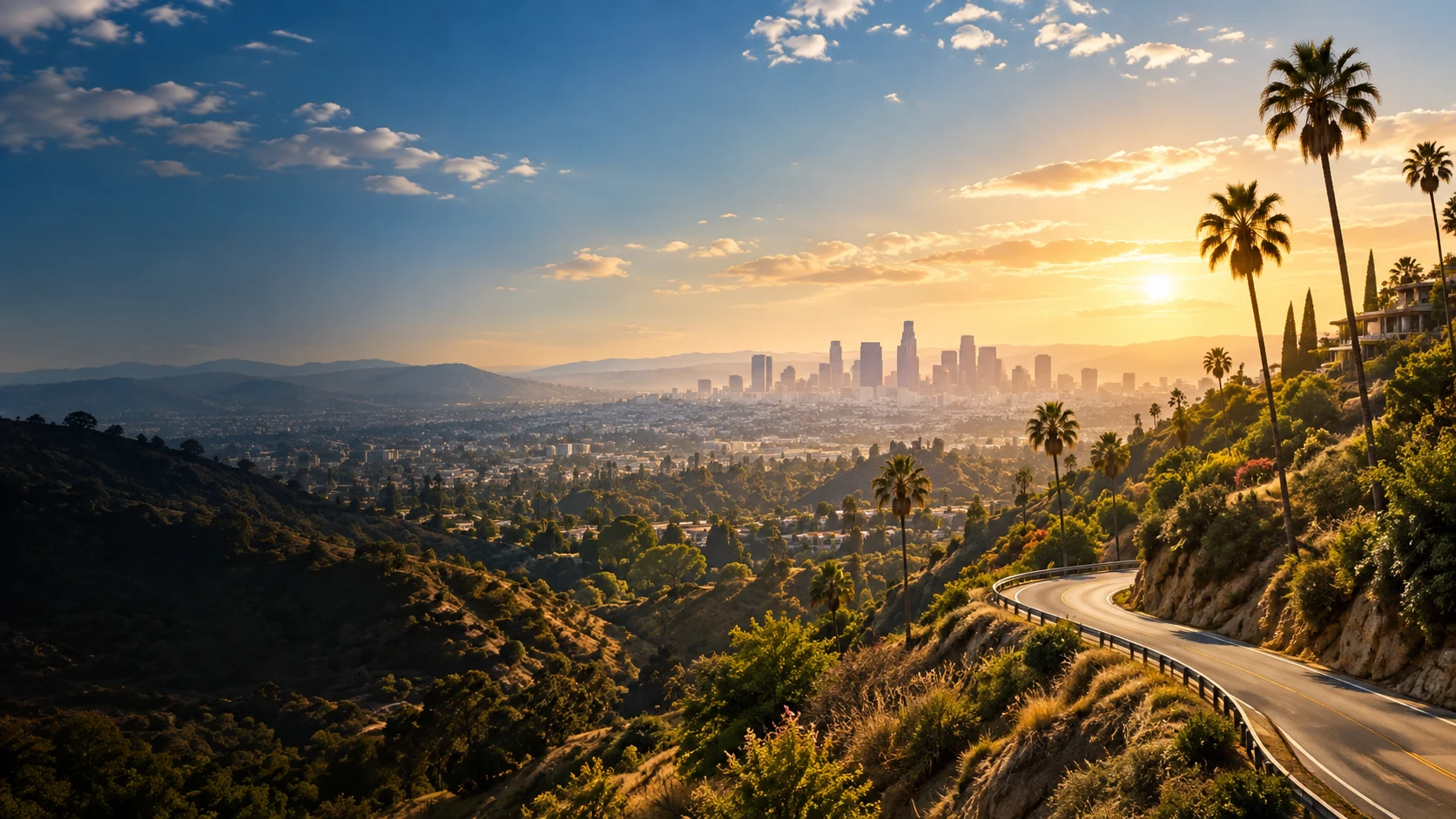 AI-generated Los Angeles hillside scenery